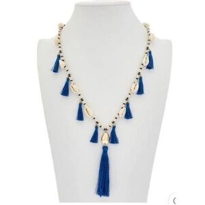Lilly Pulitzer TipSea Gold Navy Blue
Tassel Puka Cowrie Shell Beaded...